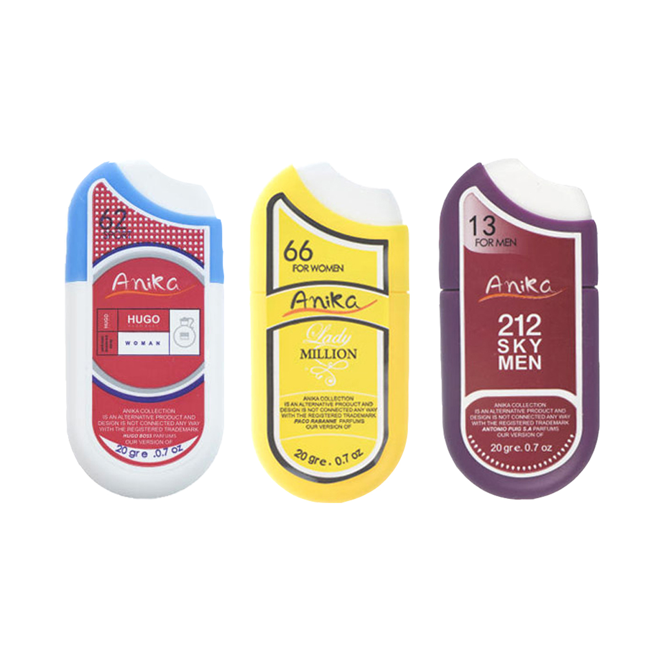 عطر جیبی آنیکا مدل R4 وزن 20 گرم مجموعه 3 عددی