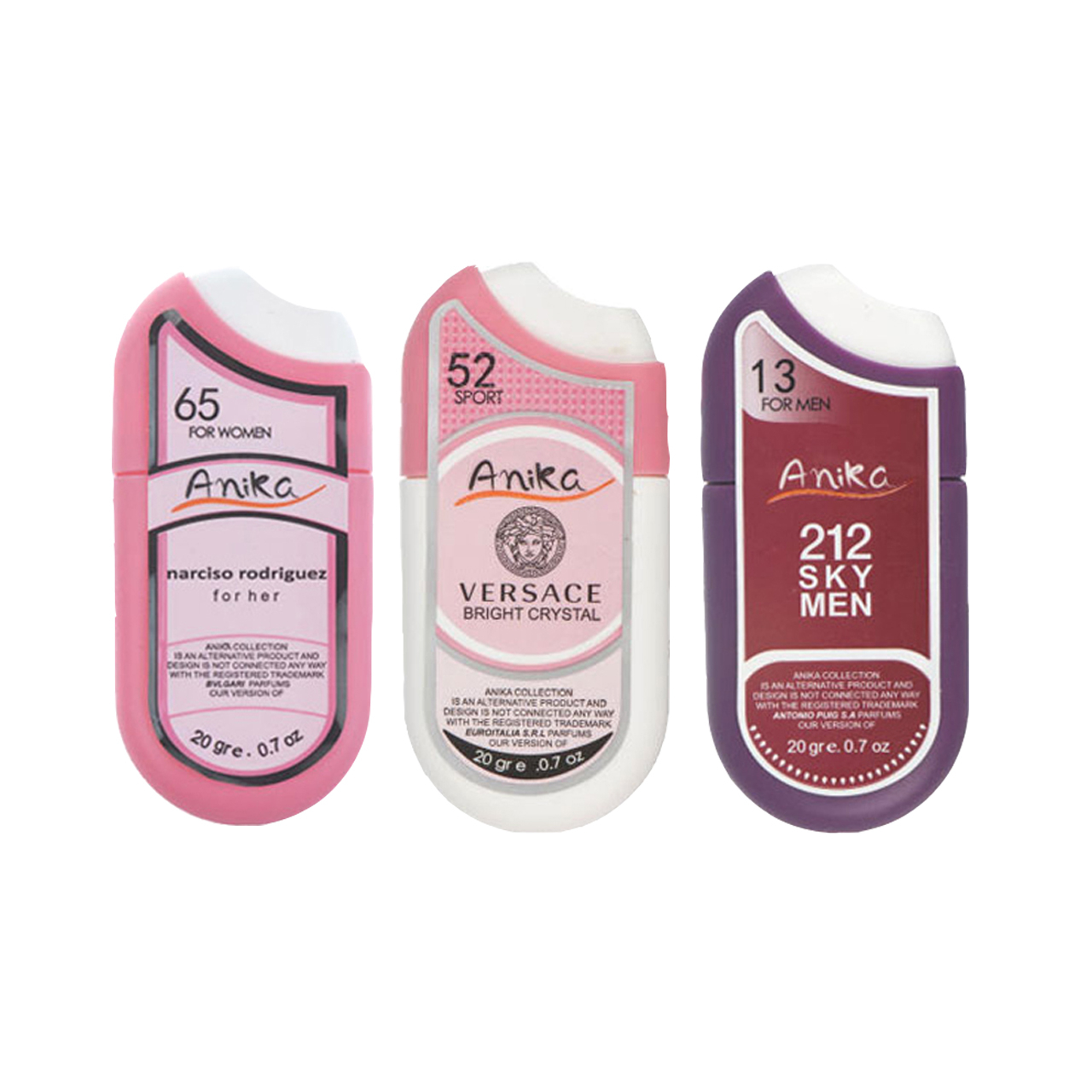 عطر جیبی آنیکا وزن 20 گرم مدل R7 مجموعه 3 عددی