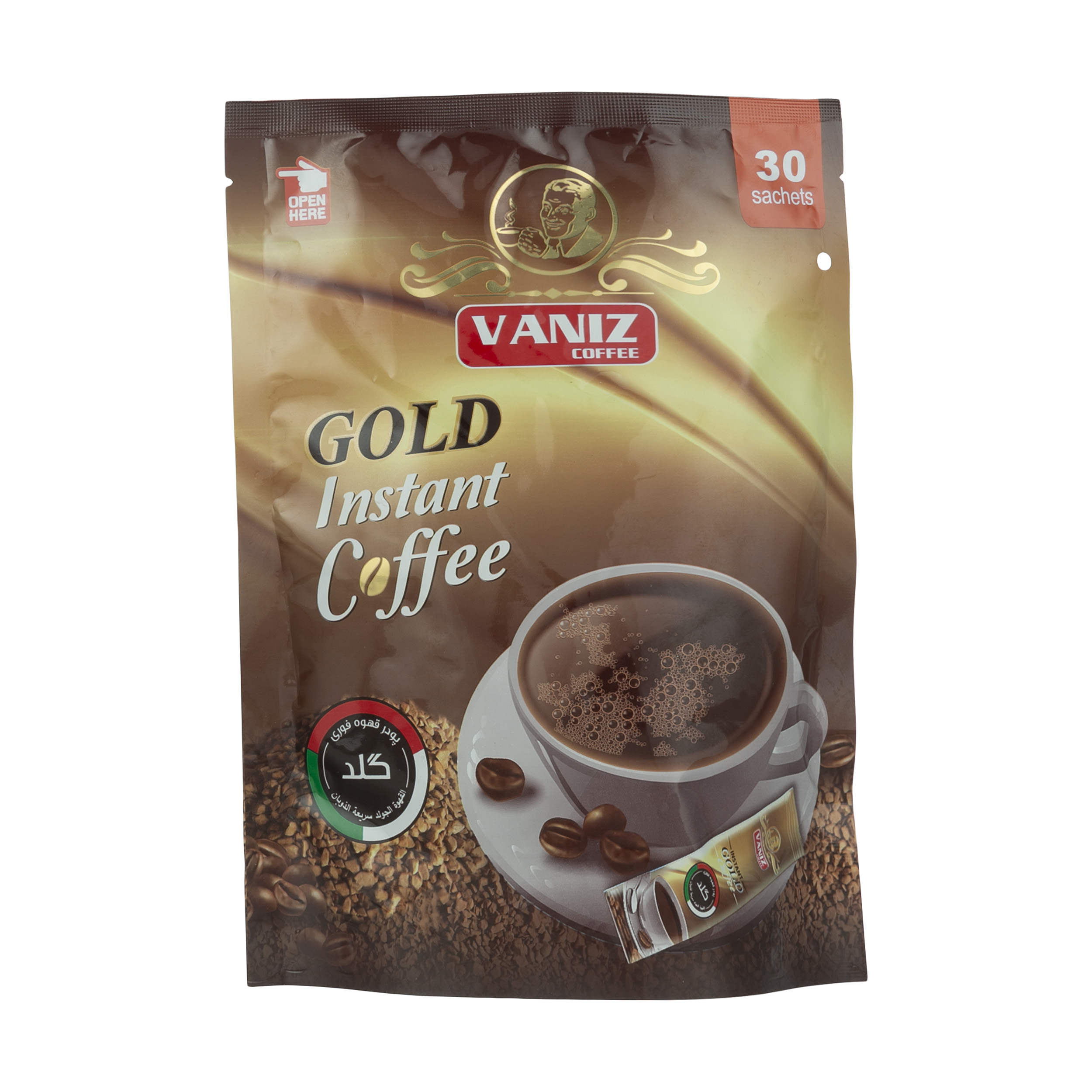 قهوه فوری ونیز مدل گلد VIZ007 بسته 30 عددی