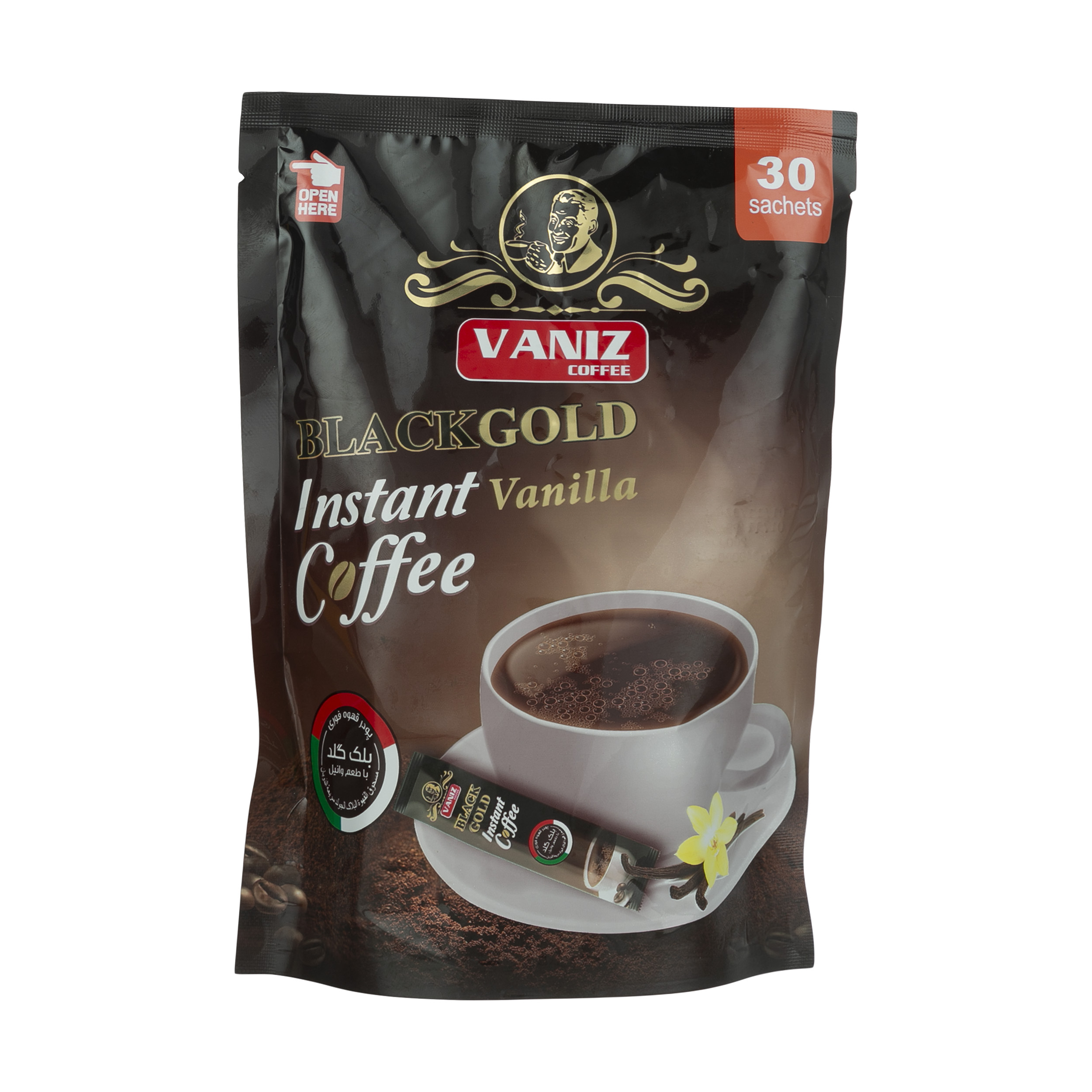 قهوه فوری ونیز مدل بلک گلد وانیلی VIZ006  بسته 30 عددی