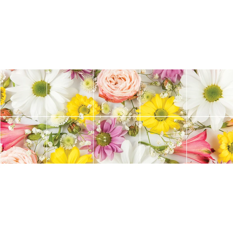 استیکر کاشی طرح گلهای بهشتی 1 مجموعه 10 عددی