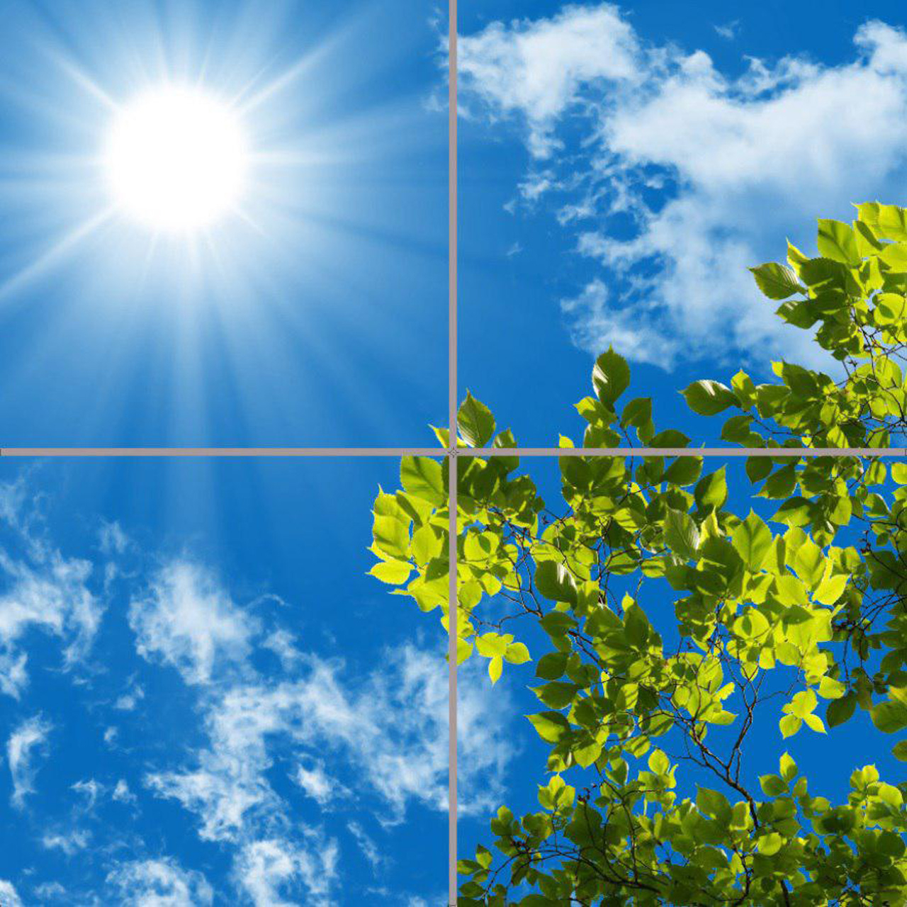 تایل سقفی آسمان مجازی مدل AZ22048 سایز 60*60 سانتی متر مجموعه 4 عددی