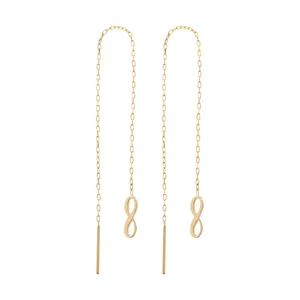 گوشواره طلا 18 عیار زنانه طرح بی نهایت کد EL-007