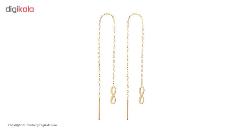گوشواره طلا 18 عیار زنانه طرح بی نهایت کد EL-007