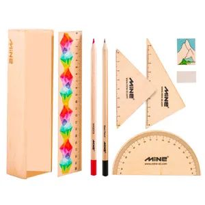 بسته لوازم تحریر ماین  مدل timber set کد 601 مجموعه 9 عددی