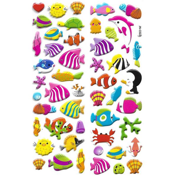 استیکر کودک طرح جانوران دریایی مدل  j022