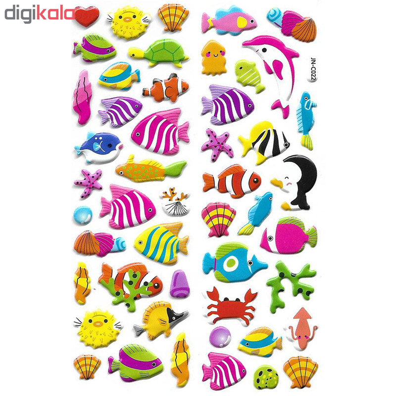 استیکر کودک طرح جانوران دریایی مدل j022