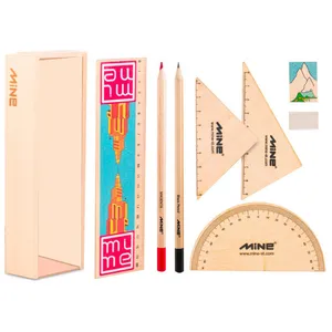 بسته لوازم تحریر ماین  مدل timber set کد 2 -601 مجموعه 9 عددی