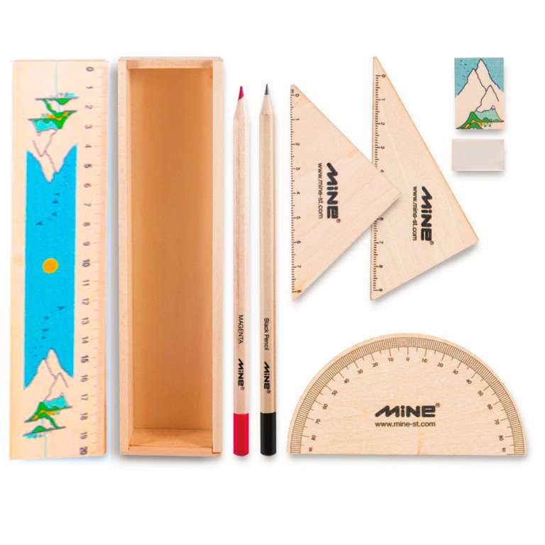 بسته لوازم تحریر ماین مدل timber set کد 3 -601 مجموعه 9 عددی بسته لوازم تحریر ماین مدل timber set کد 3 -601 مجموعه 9 عددی