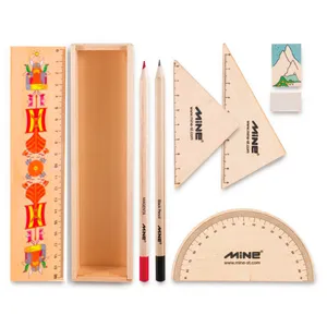 بسته لوازم تحریر ماین  مدل timber set کد 4 -601 مجموعه 9 عددی
