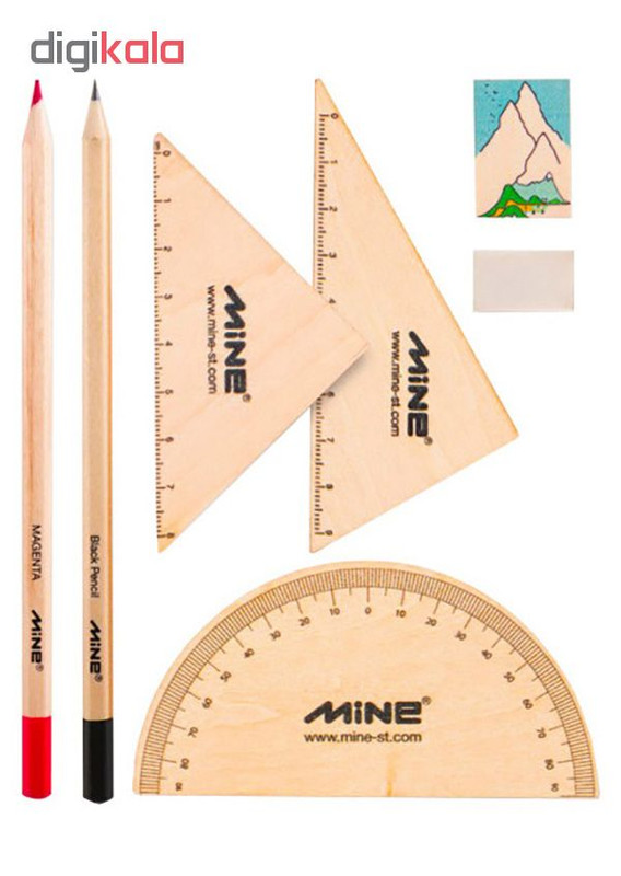 بسته لوازم تحریر ماین مدل timber set کد 5 -601 مجموعه 9 عددی