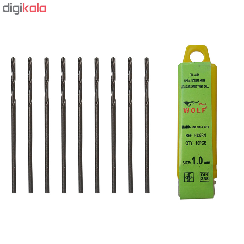 مجموعه 10 عددی مته فلز ولف کد DIN-1 سایز 1 میلی متر