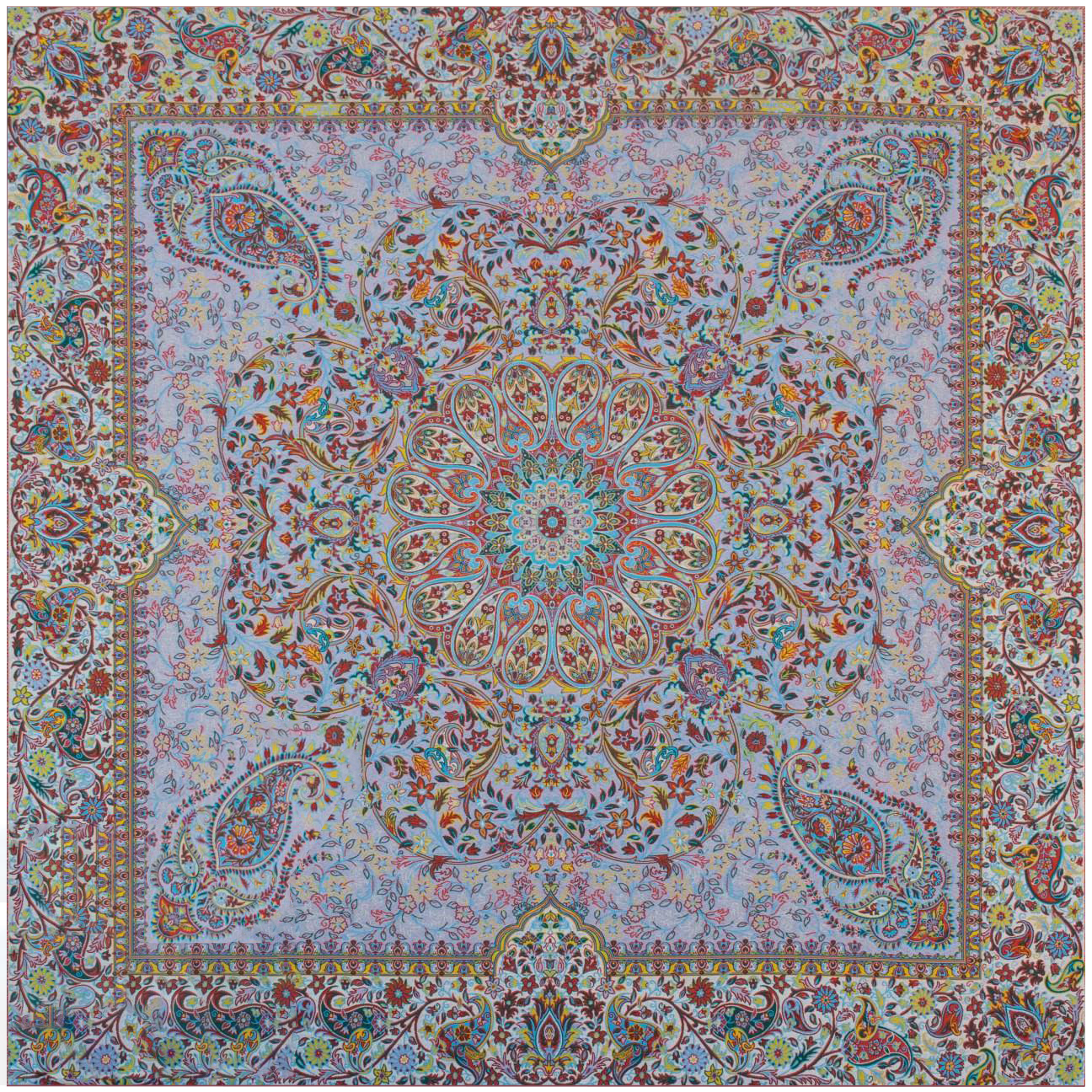رومیزی ترمه عقیق سنتی یزد طرح افشاری کد 01