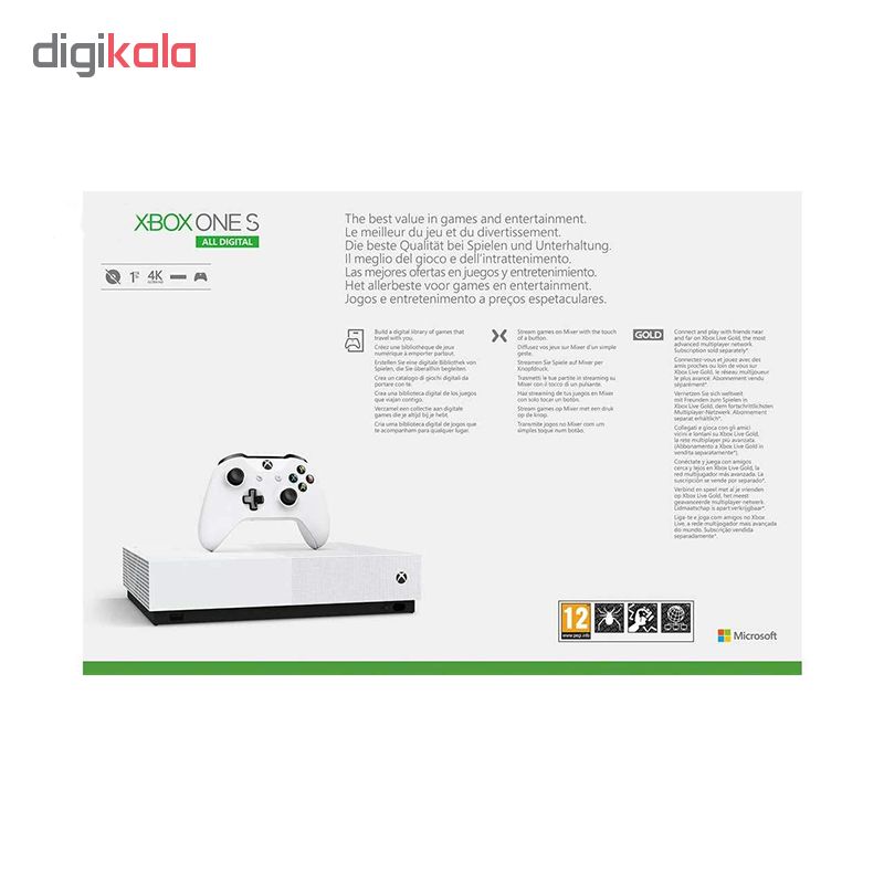 مجموعه کنسول بازی مایکروسافت مدل Xbox One S ALL DIGITAL ظرفیت 1 ترابایت به همراه 20 عدد بازی