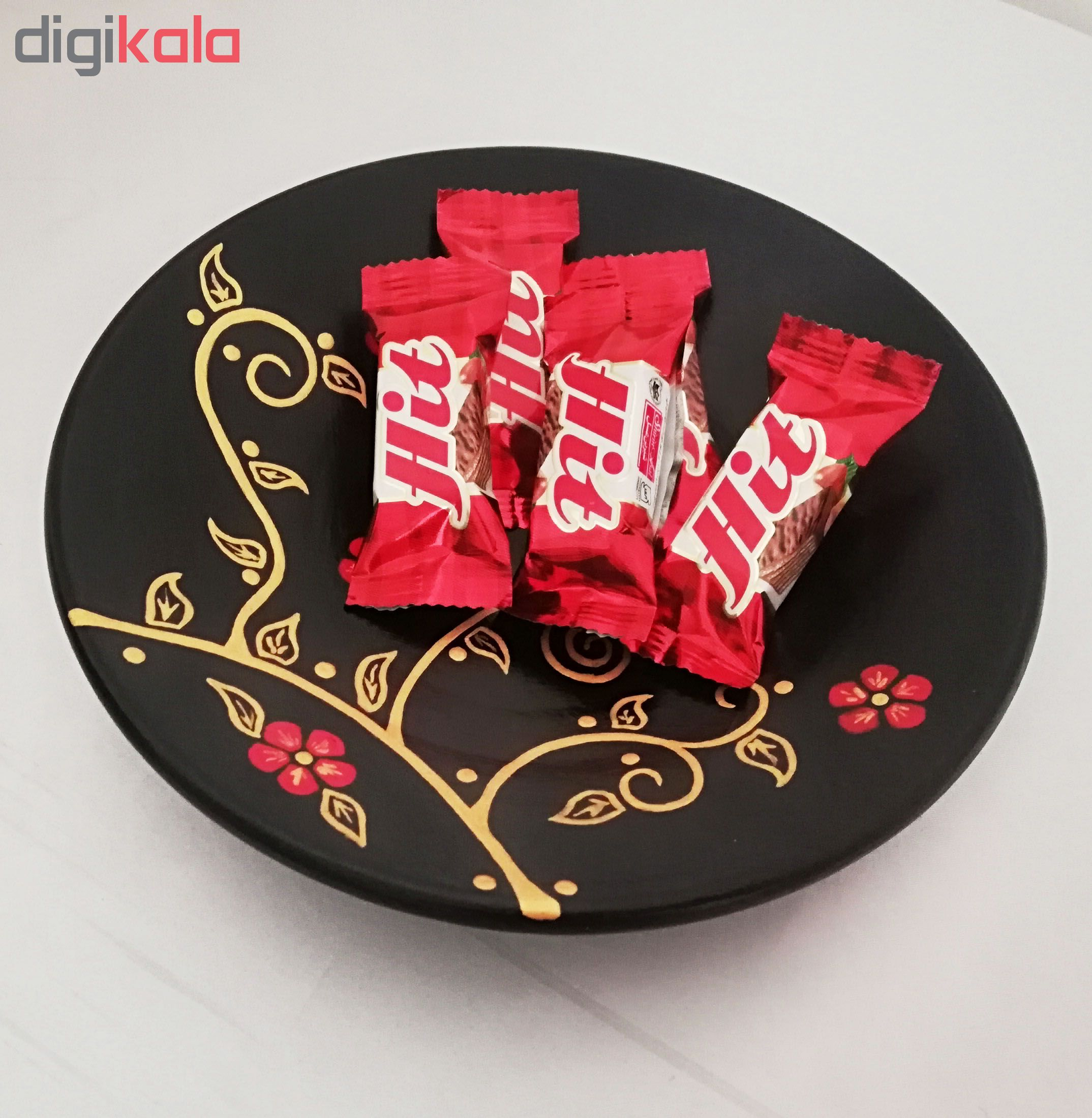 بشقاب سفالی طرح شاخه زرین  کد  S 017