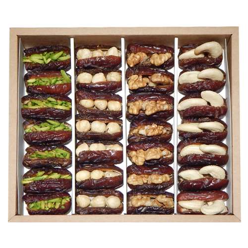 جعبه کادویی خرمای 4 مغز بانکت - بسته 32 عددی