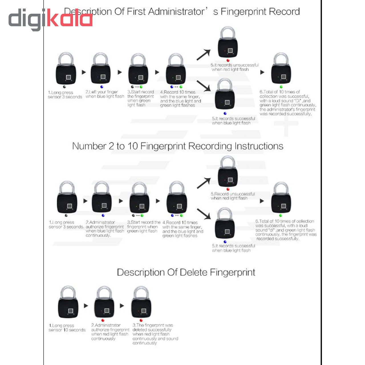 قفل آویز هوشمند مدل P3