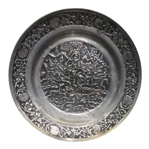 بشقاب قلمزنی مسی طرح شکارگاه کد 888-10