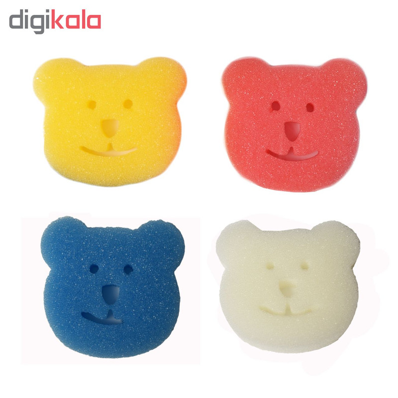 اسفنج حمام کودک ببکیوی طرح خرس مجموعه 4 عددی