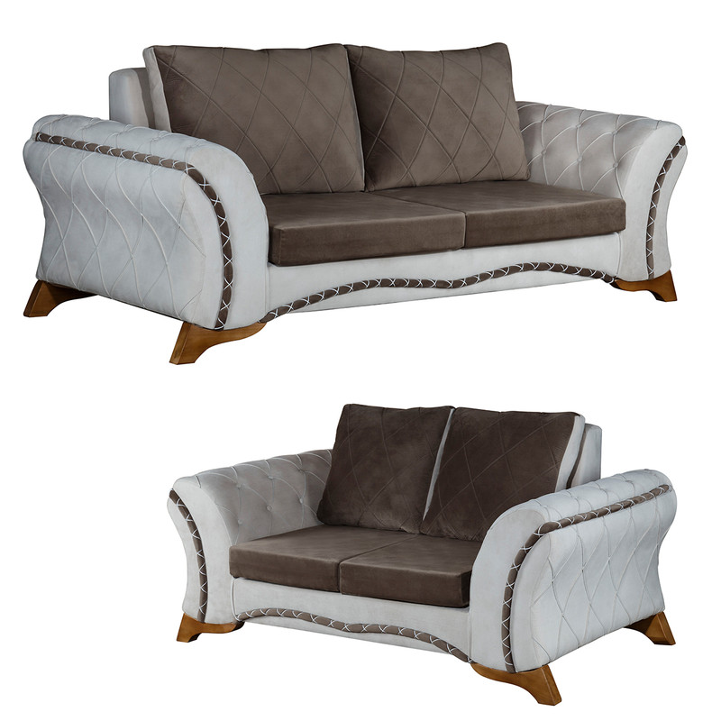 مبل راحتی پنج نفره چشمه نور مدل MA-304.3+2-BR-CR-BR