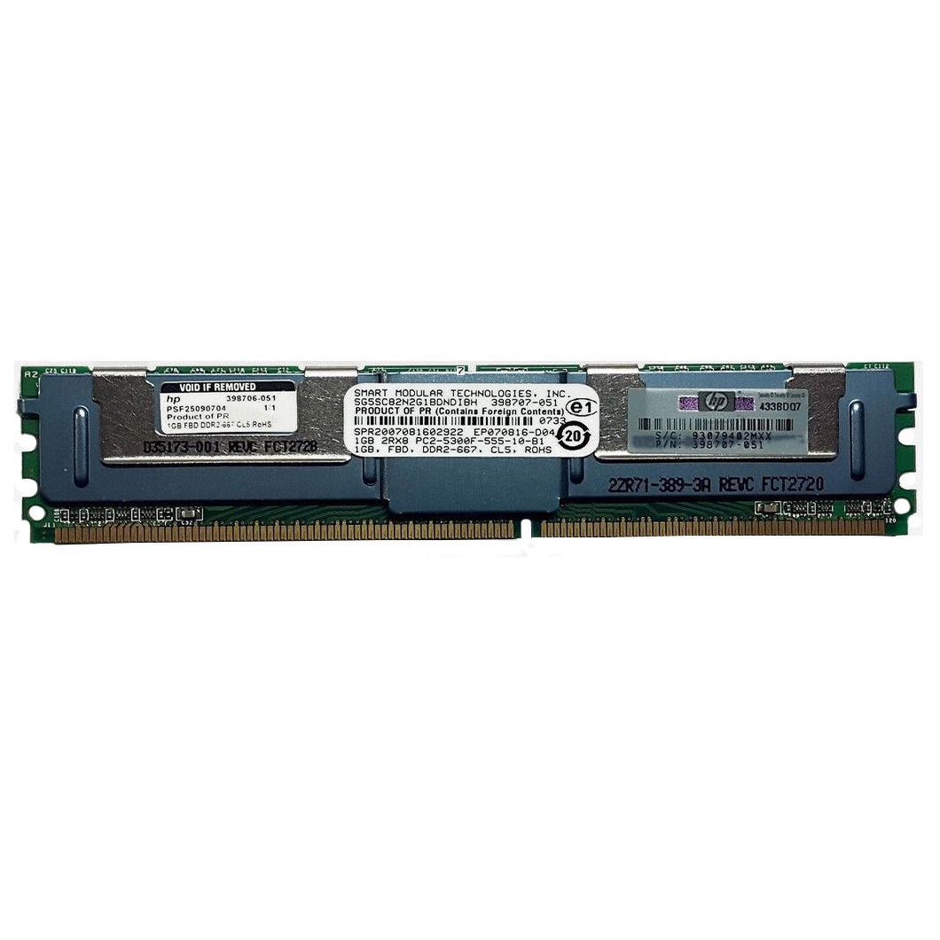 رم سرور DDR2 تک کاناله 667 مگاهرتز CL5 اچ پی مدل 398707-051 ظرفیت 2 گیگابایت
