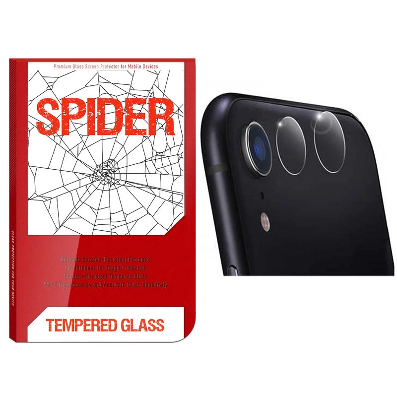 محافظ لنز دوربین اسپایدر مدل S-TMP002 مناسب برای گوشی موبایل اپل iphone Xr بسته 2 عددی