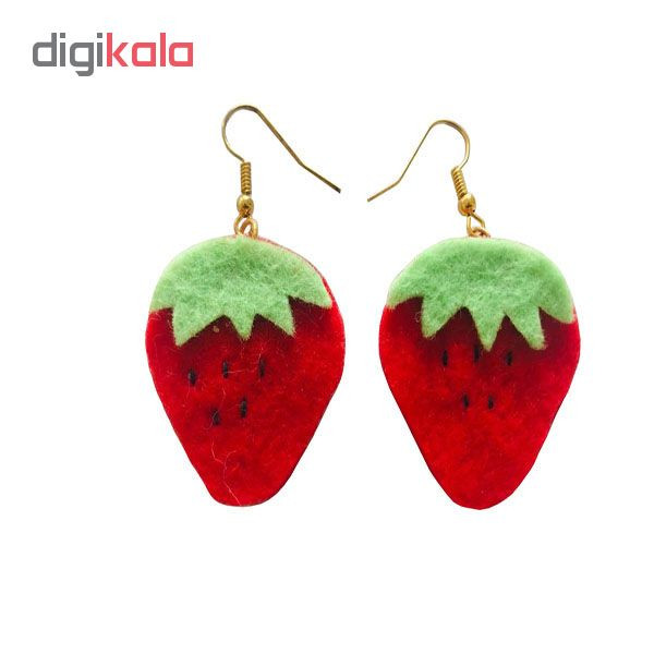 گوشواره دخترانه طرح توت فرنگی گوشواره دخترانه طرح توت فرنگی