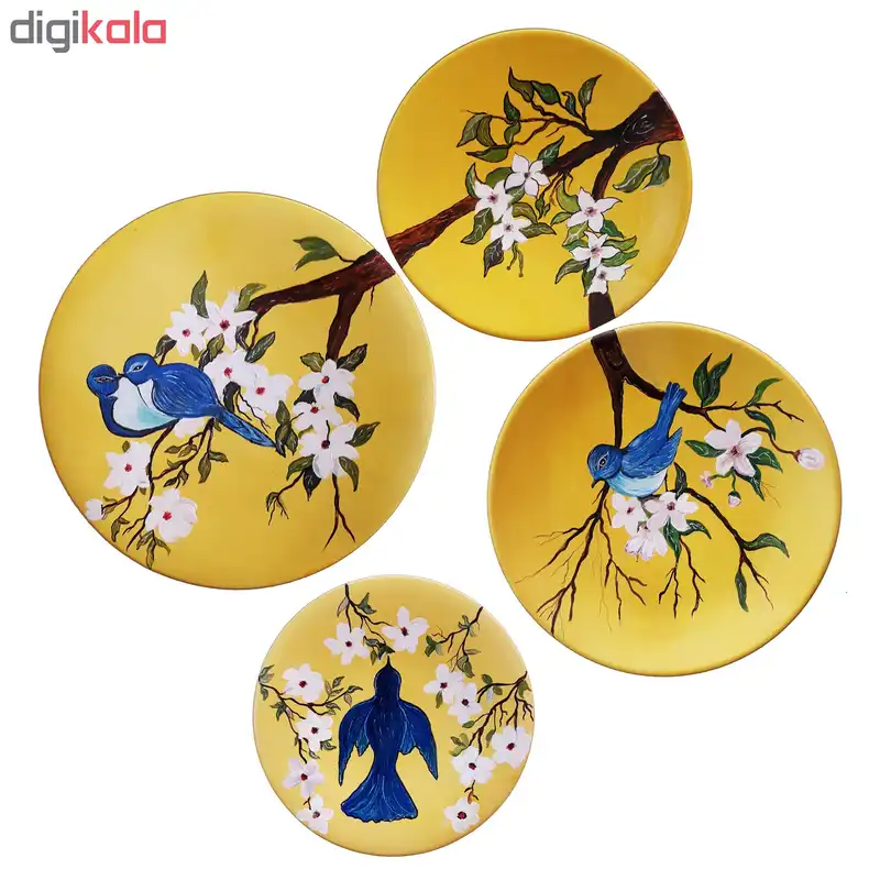 بشقاب دیوارکوب سفالی کد D1-A مجموعه 4 عددی