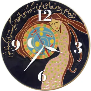ساعت سفالی دست نگار کد 06-32