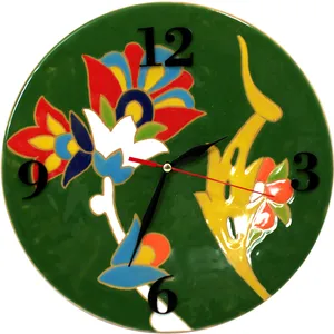 ساعت سفالی دست نگار کد 05-32