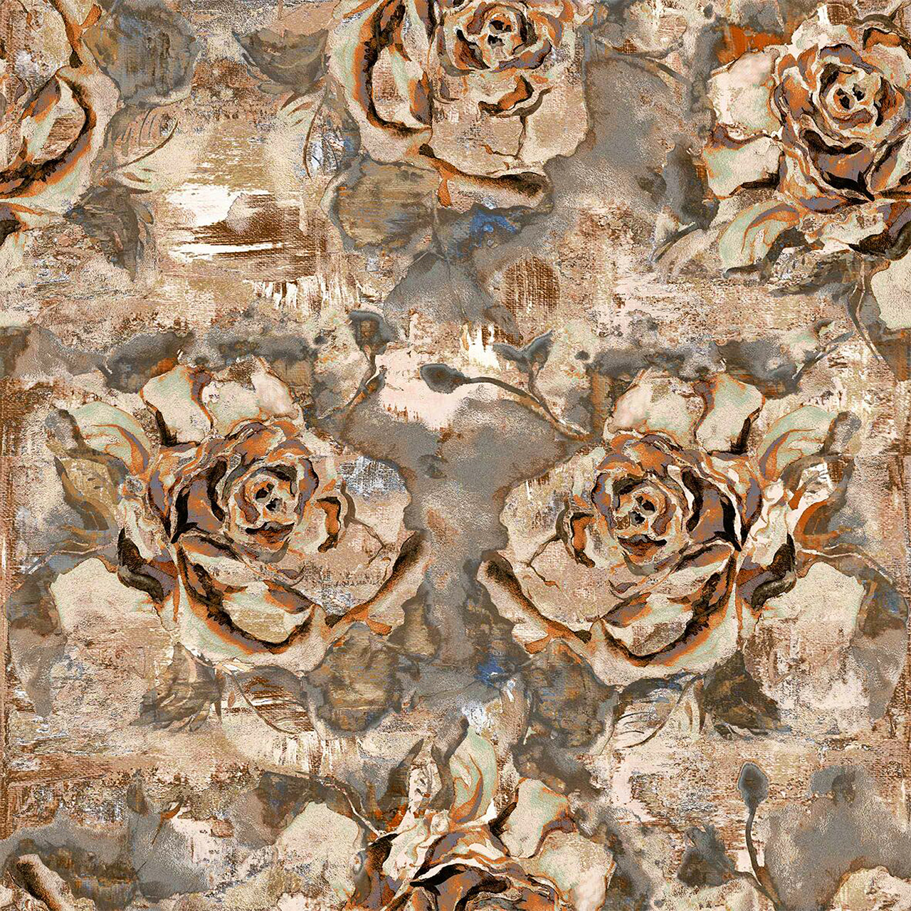 استیکر کاشی طرح cubism rose بسته 10 عددی