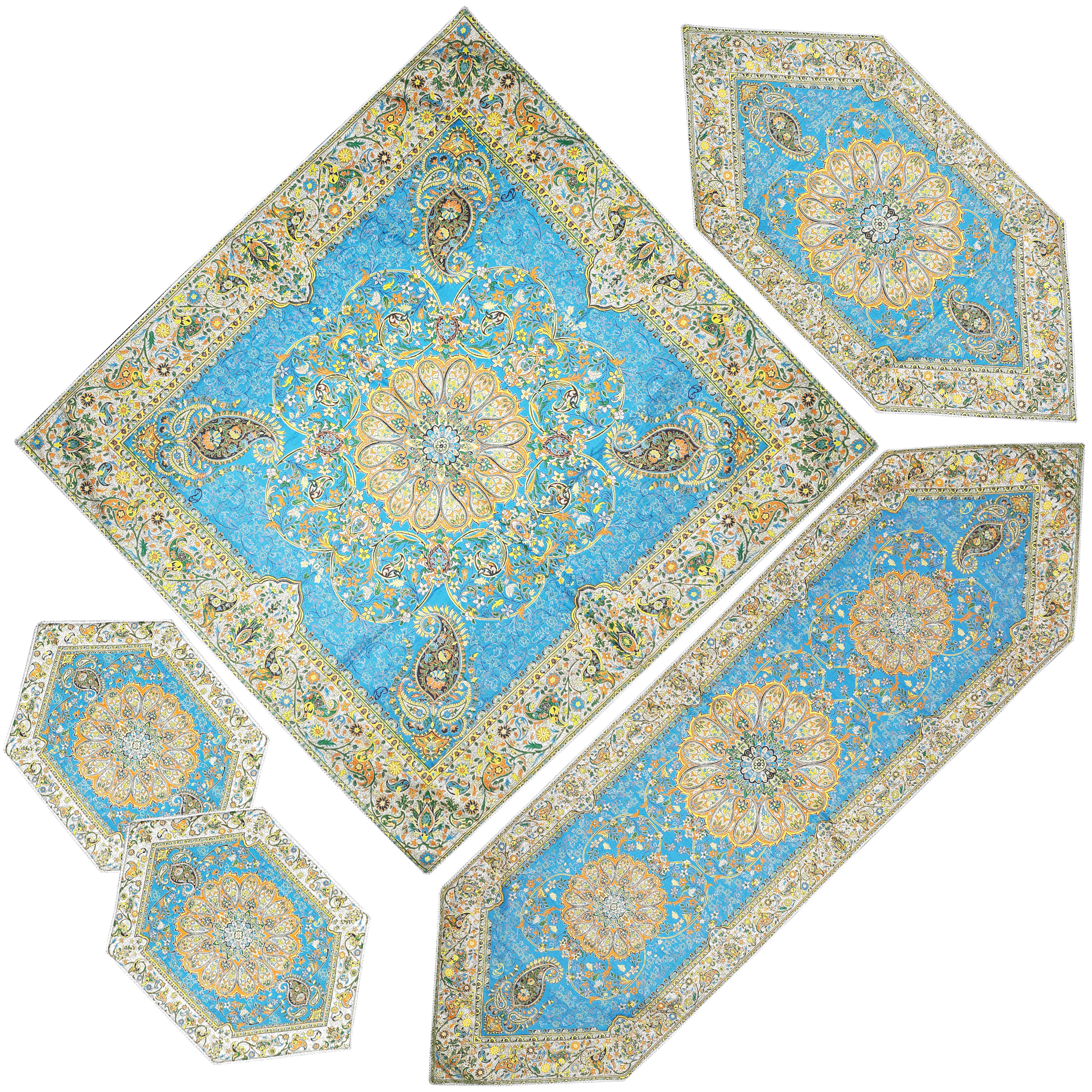 ست 5 تکه رومیزی ترمه طرح افشار مدل ABI5/5AFSHAR