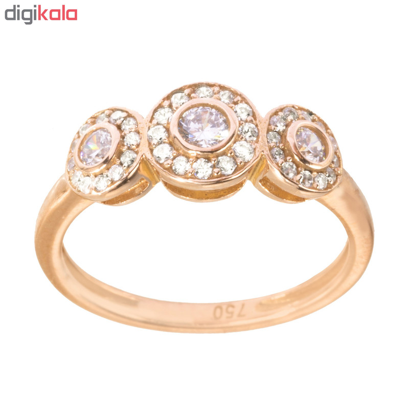 انگشتر طلا 18 عیار زنانه کد AN0181072 - 5