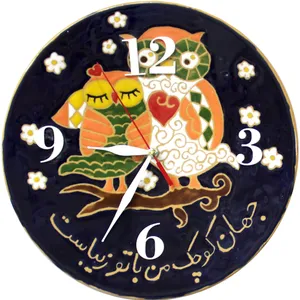 ساعت سفالی دست نگار کد 01-32