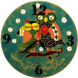 ساعت سفالي دست نگار کد 02-32