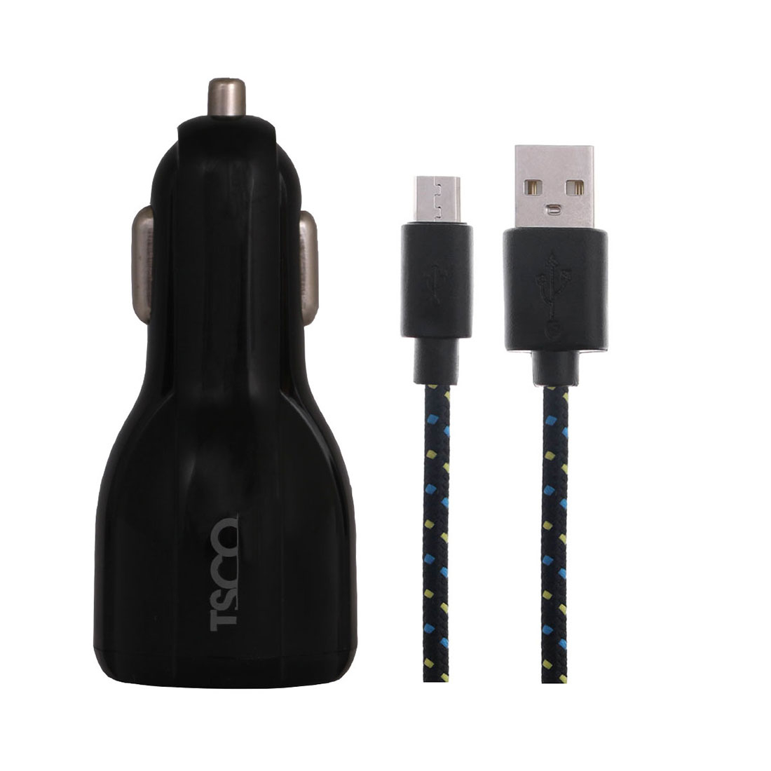 شارژر فندکی تسکو مدل TCG 19 به همراه کابل تبدیل microUSB 