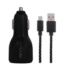 شارژر فندکی تسکو مدل TCG 19 به همراه کابل تبدیل microUSB 