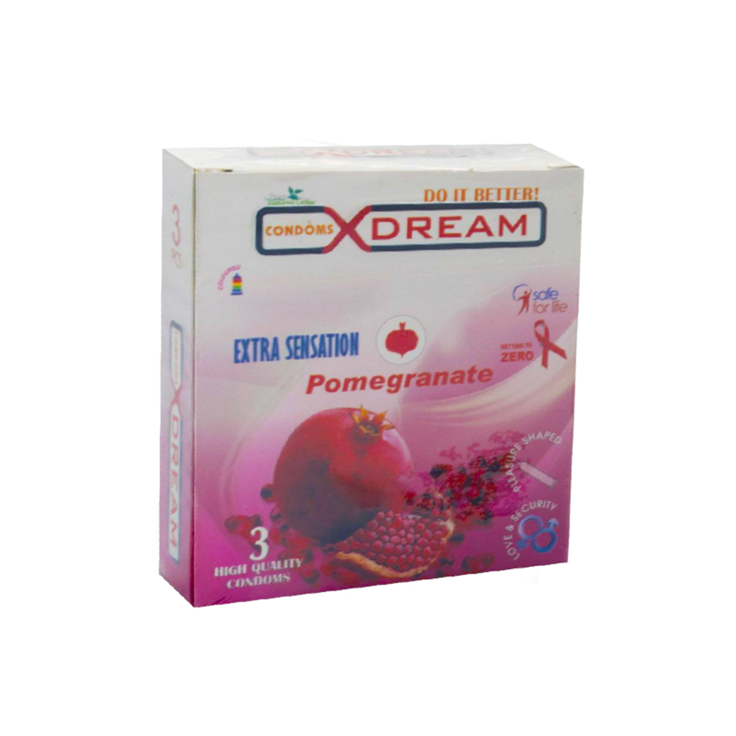 کاندوم ایکس دریم مدل Pomegranate بسته 3 عددی
