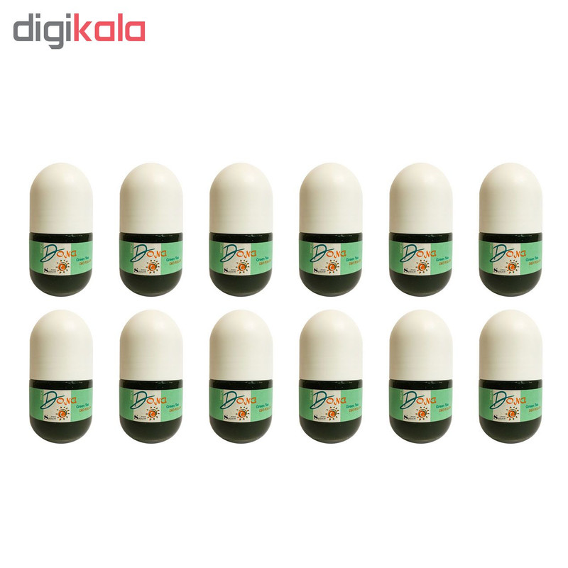 رول ضد تعریق مردانه سدیوس مدل Dona Green Tea حجم 50 میلی لیتر مجموعه 12 عددی