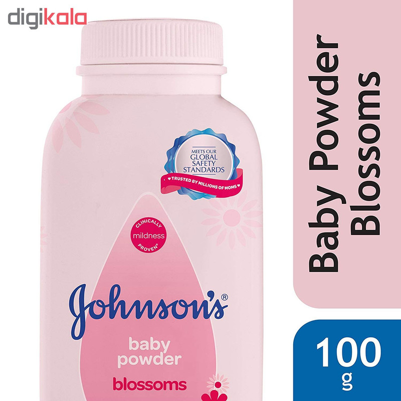 پودر بچه جانسون مدل شکوفه ها حجم 100 گرم