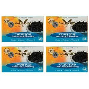 صابون ضد جوش و ضد لک والنسی مدل Caviar وزن 120 گرم مجموعه 4 عددی