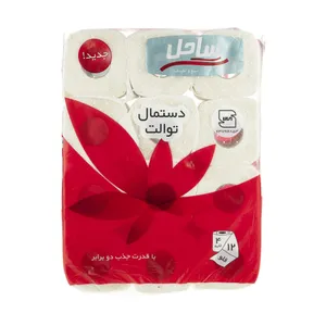 دستمال توالت  ساحل مدل Flower بسته 12 عددی
