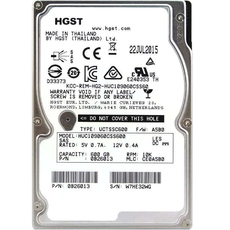 هارددیسک اینترنال اچ جی اس تی مدل HUC109060CSS600 ظرفیت 600 گیگابایت