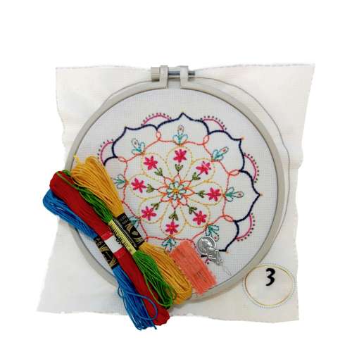 بسته گلدوزی طرح ماندالا مجموعه 8 عددی