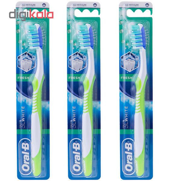 مسواک اورال-بی مدل 3D white با برس متوسط مجموعه 3 عددی مسواک اورال-بی مدل 3D white با برس متوسط مجموعه 3 عددی