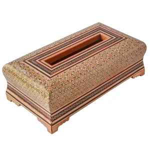 جعبه دستمال کاغذی خاتم کاری خاتم کورش - کروبی کد 141283