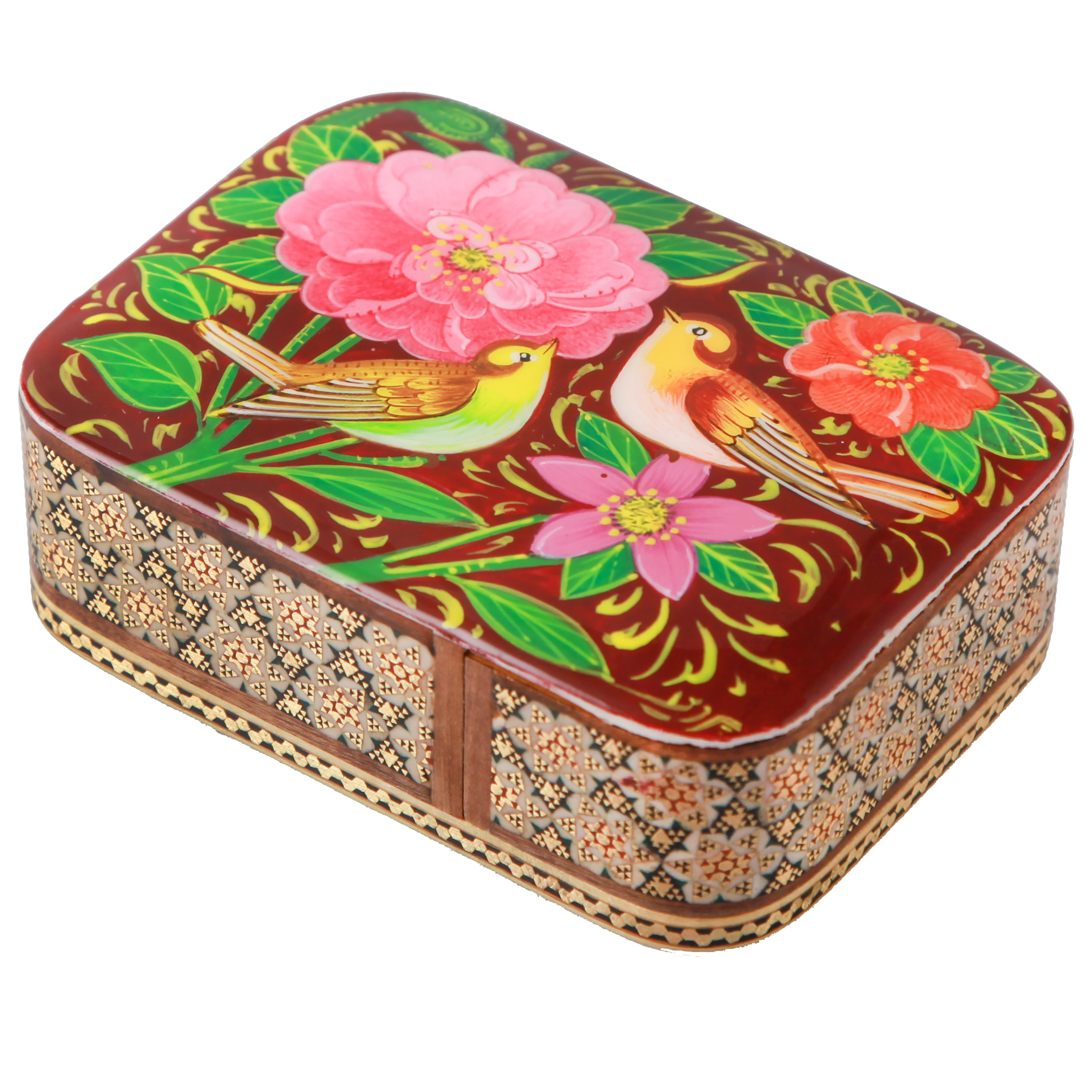 جاکارتی خاتم کاری طرح گل و مرغ کد 141296