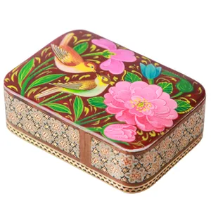 جاکارتی خاتم کاری خاتم کورش-کروبی طرح گل و مرغ کد 141298