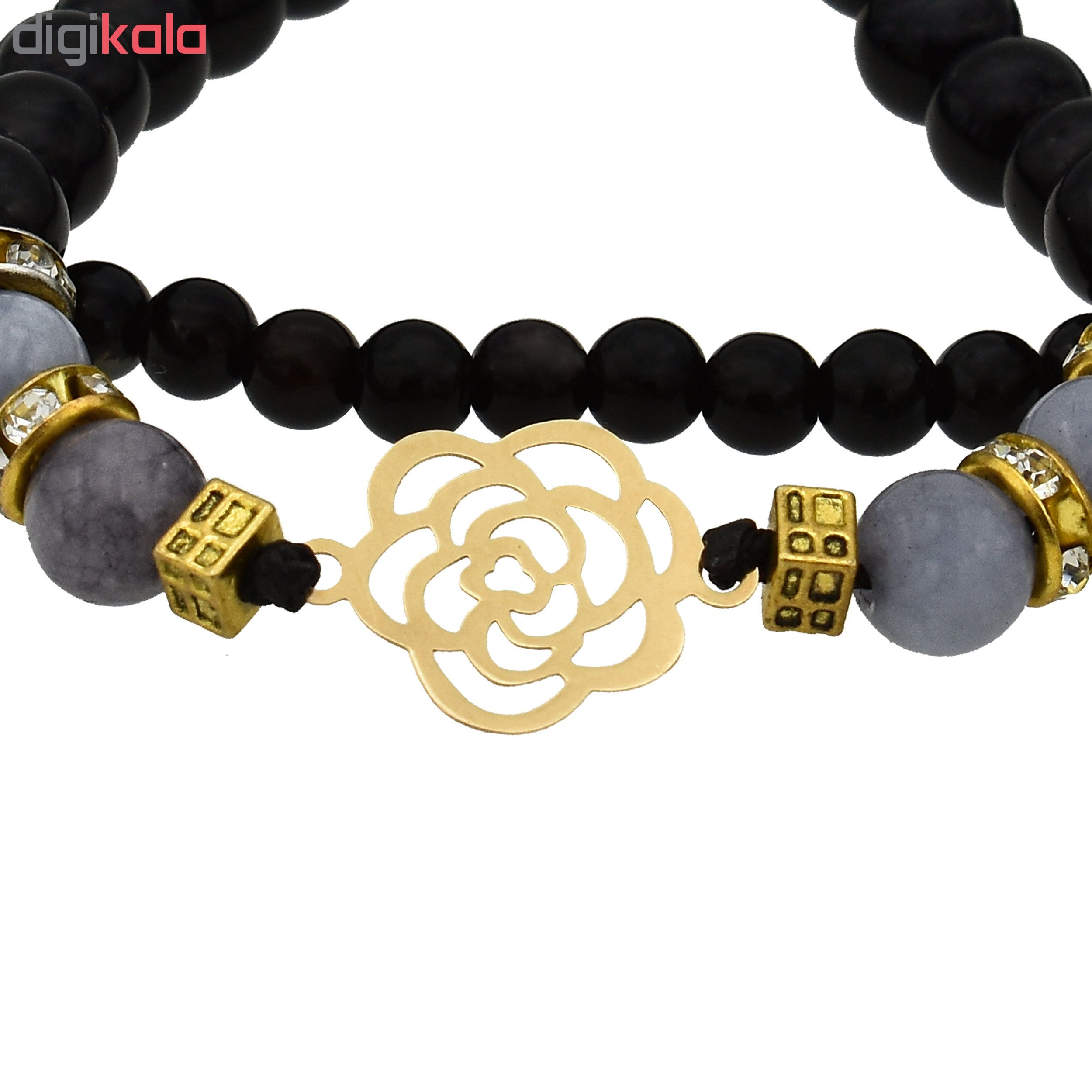 دستبند طلا 18 عیار زنانه آرشا گالری طرح گل رز کد 306A2463