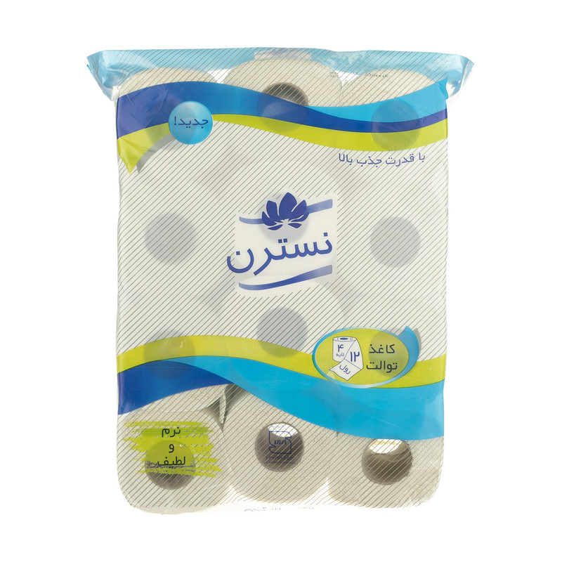 دستمال توالت نسترن مدل Blue بسته12 عددی